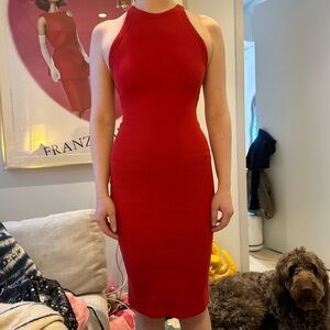 Red Sleeveless Bodycon Dress